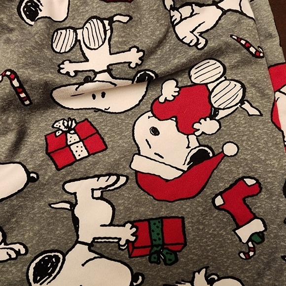 Peanuts Snoopy Christmas pajama set sz 1X Munki Munki Soft - Picture 5 of 9